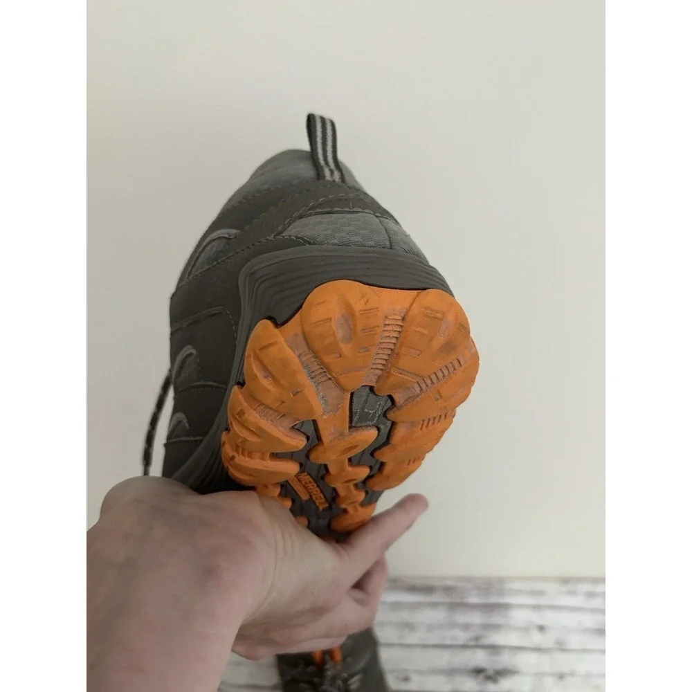 Merrell Chameleon Access Mid Kids Size 4.5 Gray Orange Waterproof Hiking Boots